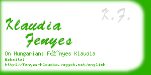 klaudia fenyes business card